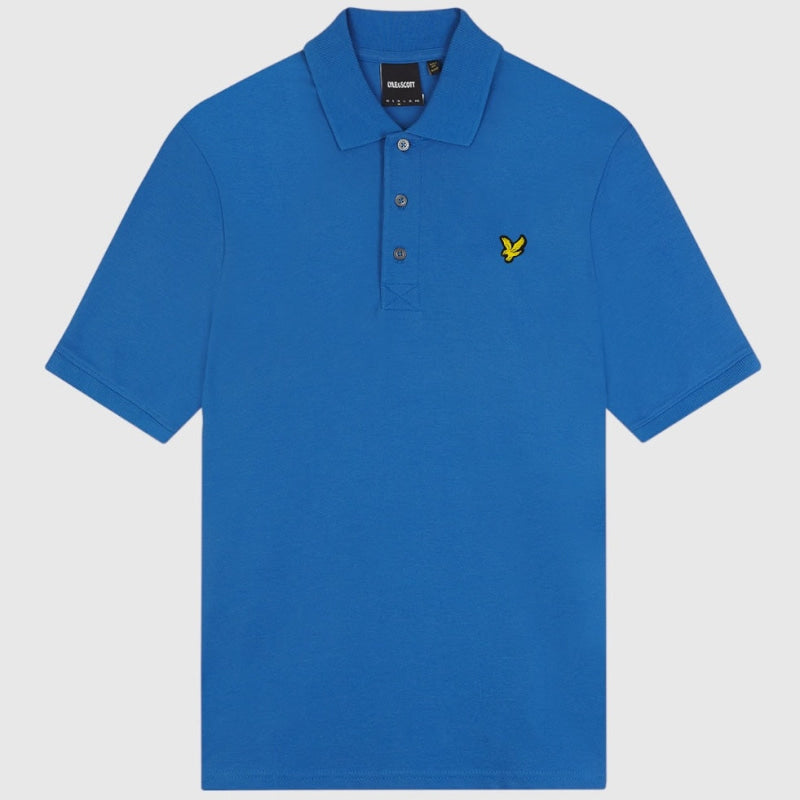 sp400vog-w584 plain polo shirt short sleeve lyle & scott polo slate blue crop6