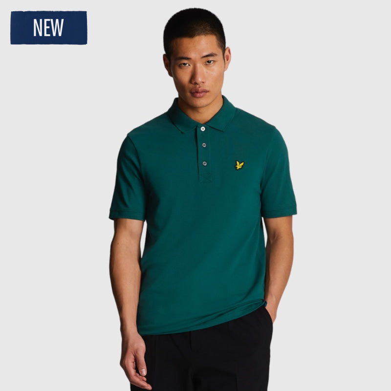 sp400vog-w584 plain polo shirt short sleeve  lyle & scott polo malachite green