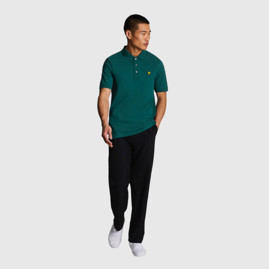 sp400vog-w584 plain polo shirt short sleeve  lyle & scott polo malachite green crop1