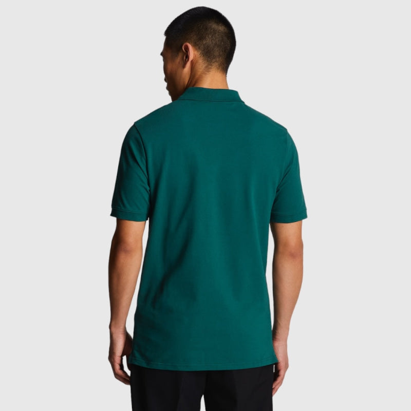 sp400vog-w584 plain polo shirt short sleeve  lyle & scott polo malachite green back