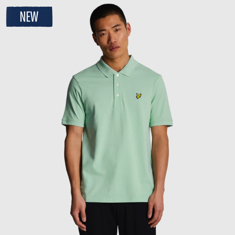 sp400vog-w907 plain polo shirt short sleeve lyle & scott polo turquoise