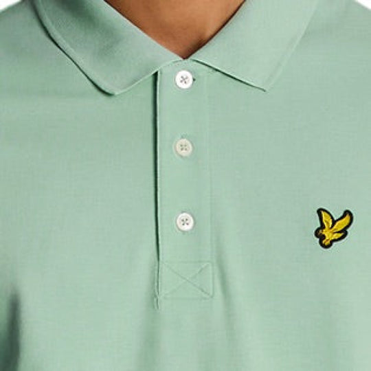 sp400vog-w907 plain polo shirt short sleeve lyle & scott polo turquoise crop3