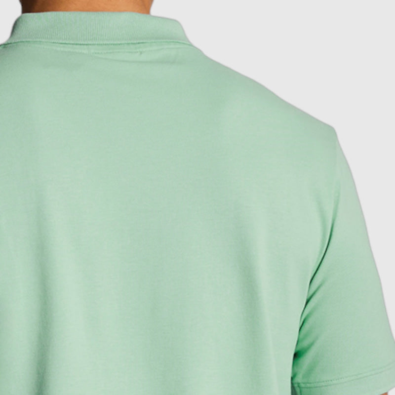 sp400vog-w907 plain polo shirt short sleeve lyle & scott polo turquoise crop4