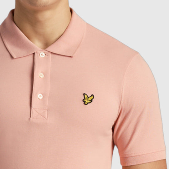 sp400vog-x238 plain polo shirt short sleeve lyle & scott polo palm pink crop4