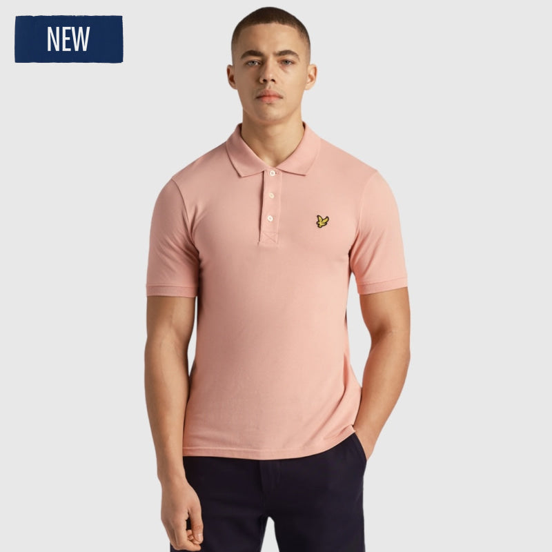 sp400vog-x238 plain polo shirt short sleeve lyle & scott polo palm pink