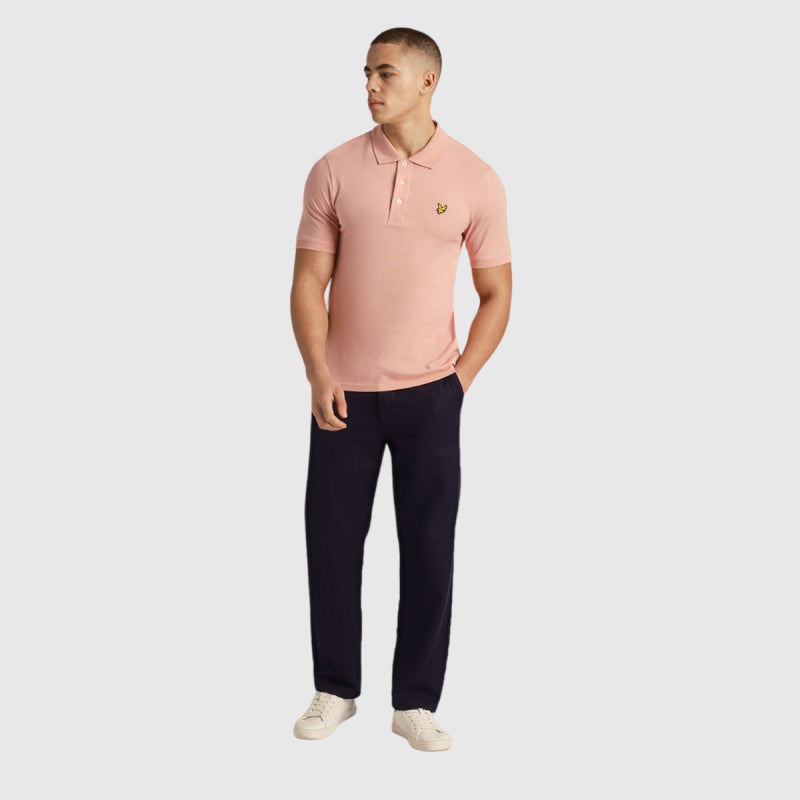 sp400vog-x238 plain polo shirt short sleeve lyle & scott polo palm pink crop1