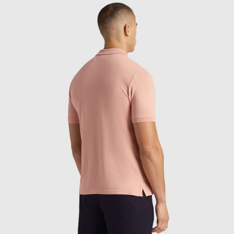 sp400vog-x238 plain polo shirt short sleeve lyle & scott polo palm pink back