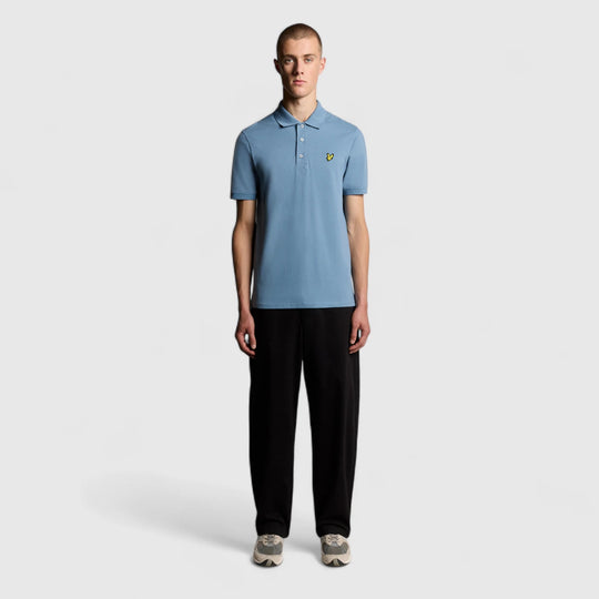 SP400VOG-X861 Lyle & Scott Plain Polo Shirt Short Sleeve Ocean Sky