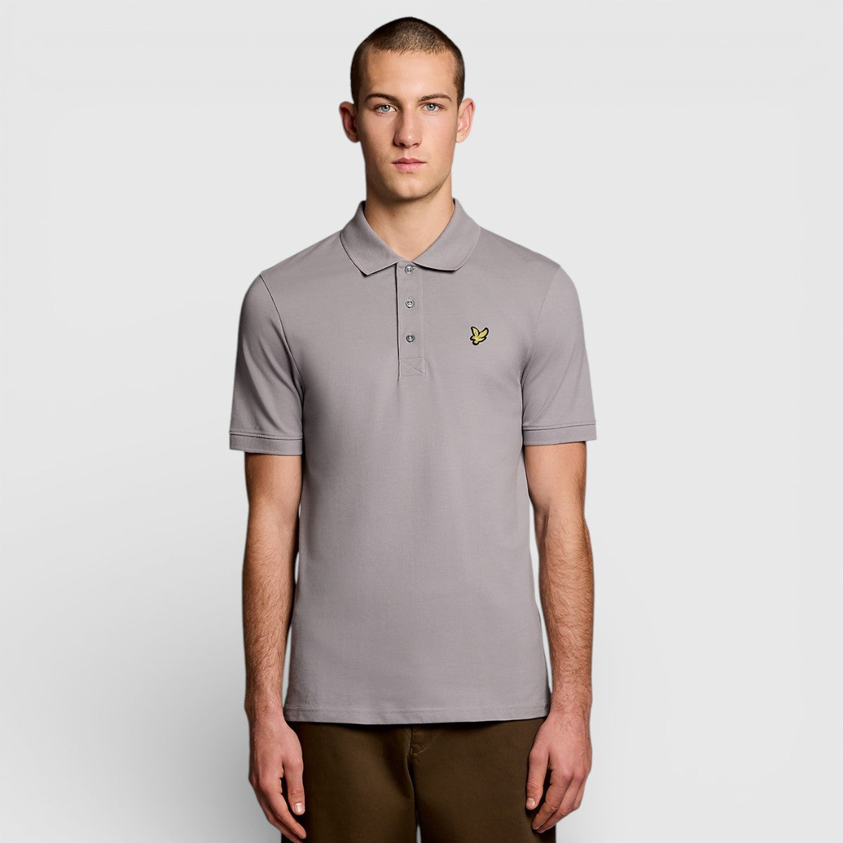 SP400VOG-Y043 Lyle & Scott Plain Polo Shirt Short Sleeve Gull Grey / Grijs