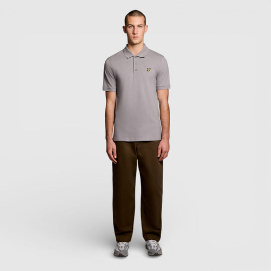 SP400VOG-Y043 Lyle & Scott Plain Polo Shirt Short Sleeve Gull Grey / Grijs
