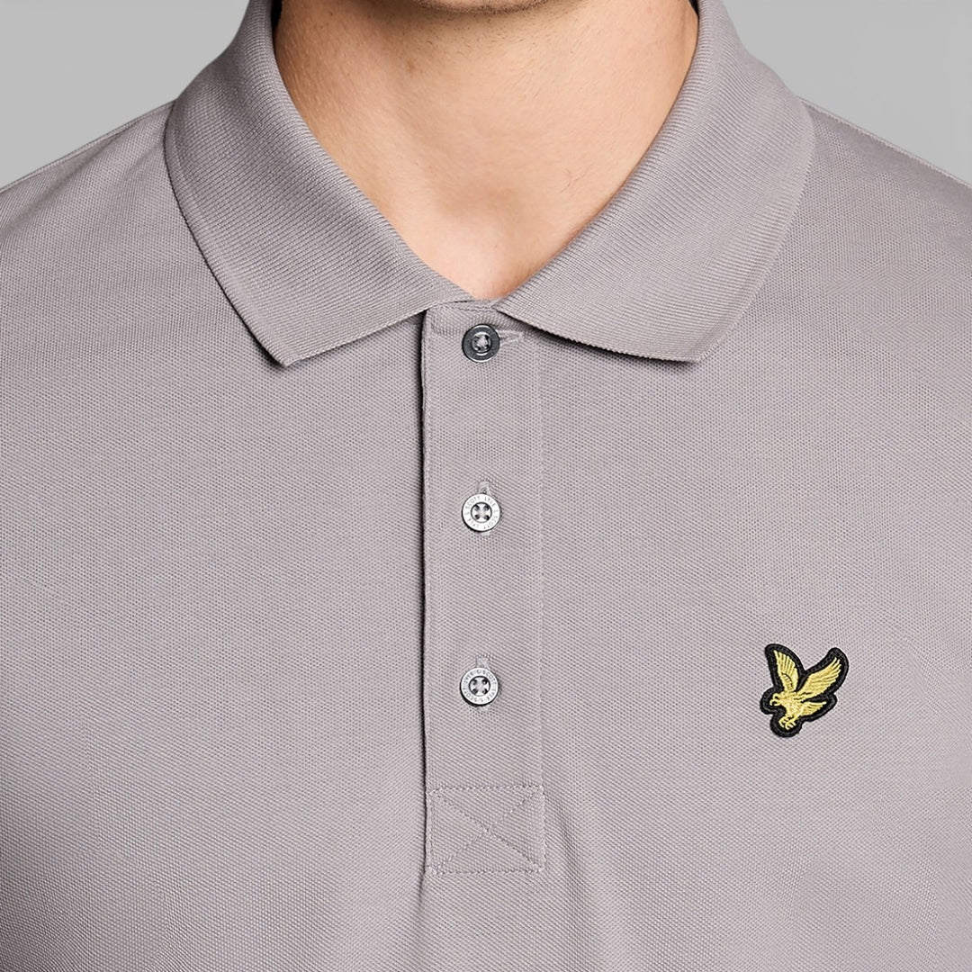 SP400VOG-Y043 Lyle & Scott Plain Polo Shirt Short Sleeve Gull Grey / Grijs