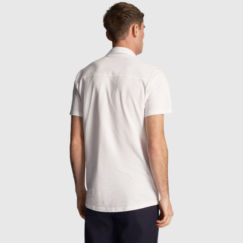 sw2003v 626 short sleeve pique shirt lyle & scott overhemd white back