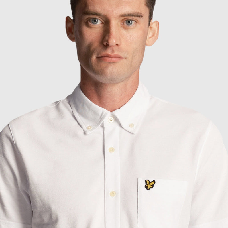 sw2003v 626 short sleeve pique shirt lyle & scott overhemd white crop1