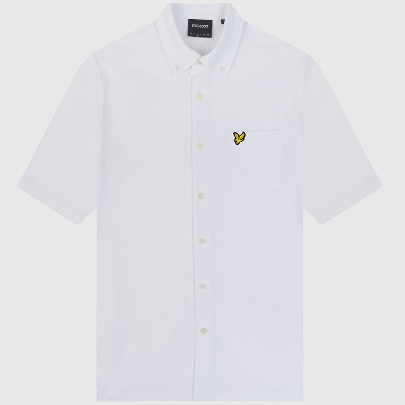 sw2003v 626 short sleeve pique shirt lyle & scott overhemd white crop2