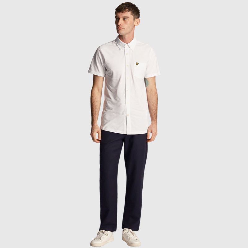 sw2003v 626 short sleeve pique shirt lyle & scott overhemd white crop3