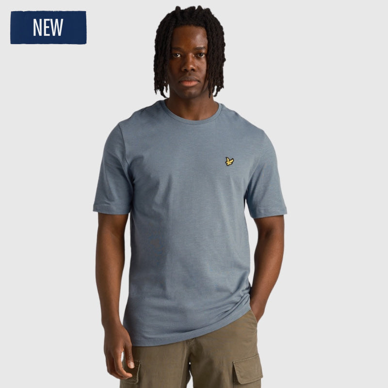 ts1804v-a19 slub t-shirt short sleeve lyle & scott polo slate blue