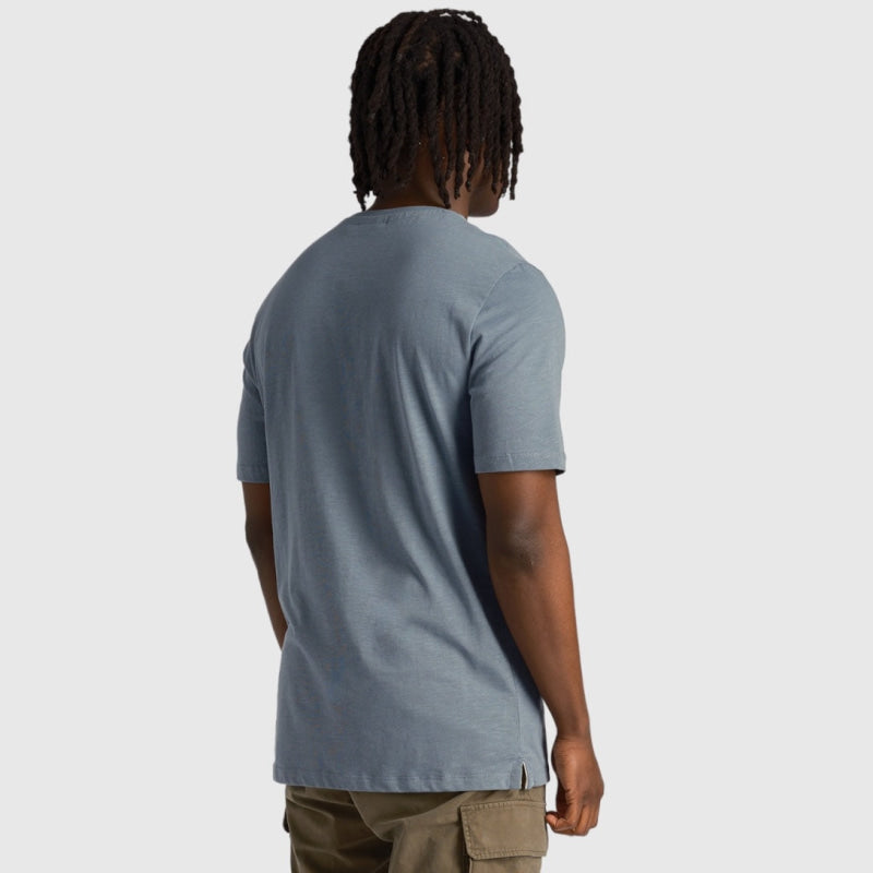 ts1804v-a19 slub t-shirt short sleeve lyle & scott polo slate blue back