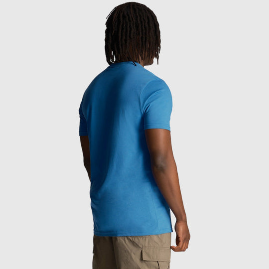 ts2007v-w584 embroidered t-shirt short sleeve lyle & Scott t-shirt blue back