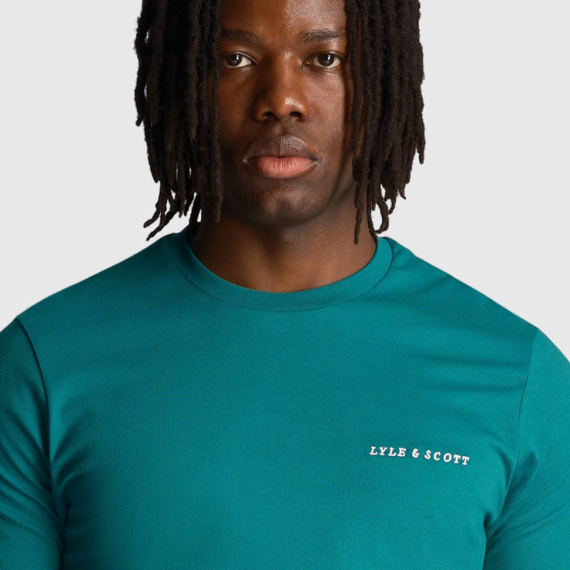 ts2007v x154 embroidered t-shirt short sleeve lyle & Scott t-shirt green crop3