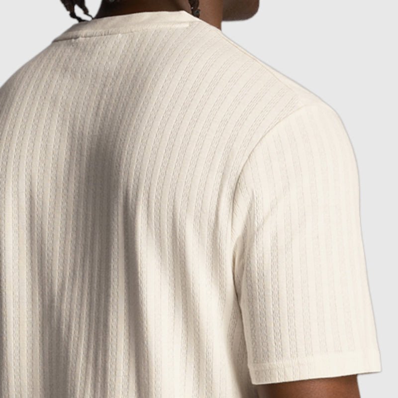 ts2016v-x157 textured stripe t-shirt lyle & scott polo chalk crop3