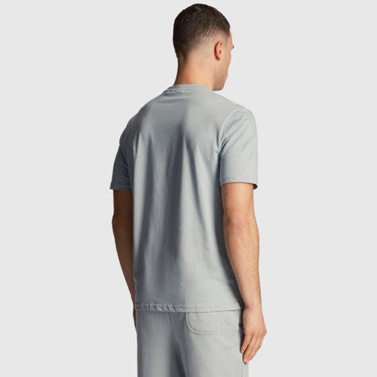 ts400vog-a19 plain t-shirt short sleeve lyle & scott polo slate blue back