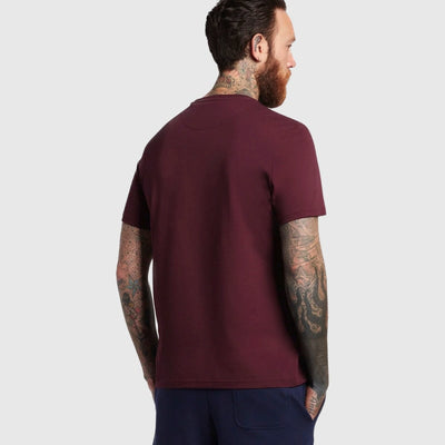 ts400vog z562 plain t-shirt short sleeve lyle & scott polo burgundy back
