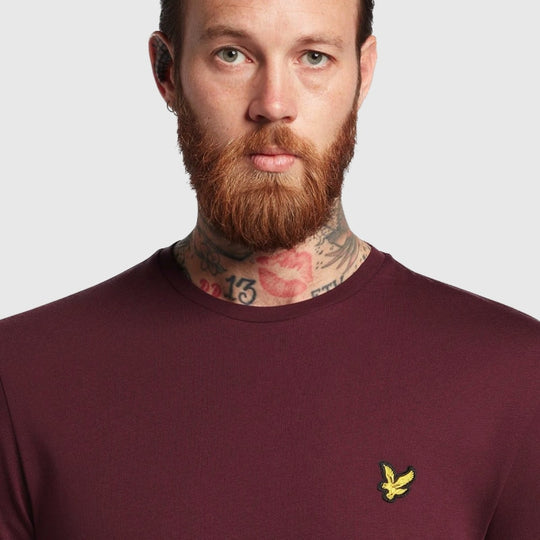 ts400vog z562 plain t-shirt short sleeve lyle & scott polo burgundy crop1