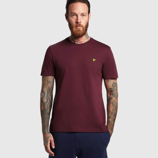 ts400vog z562 plain t-shirt short sleeve lyle & scott polo burgundy