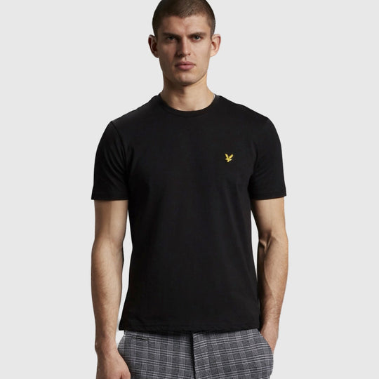 ts400vog z865 plain t-shirt short sleeve lyle & scott polo jet black front