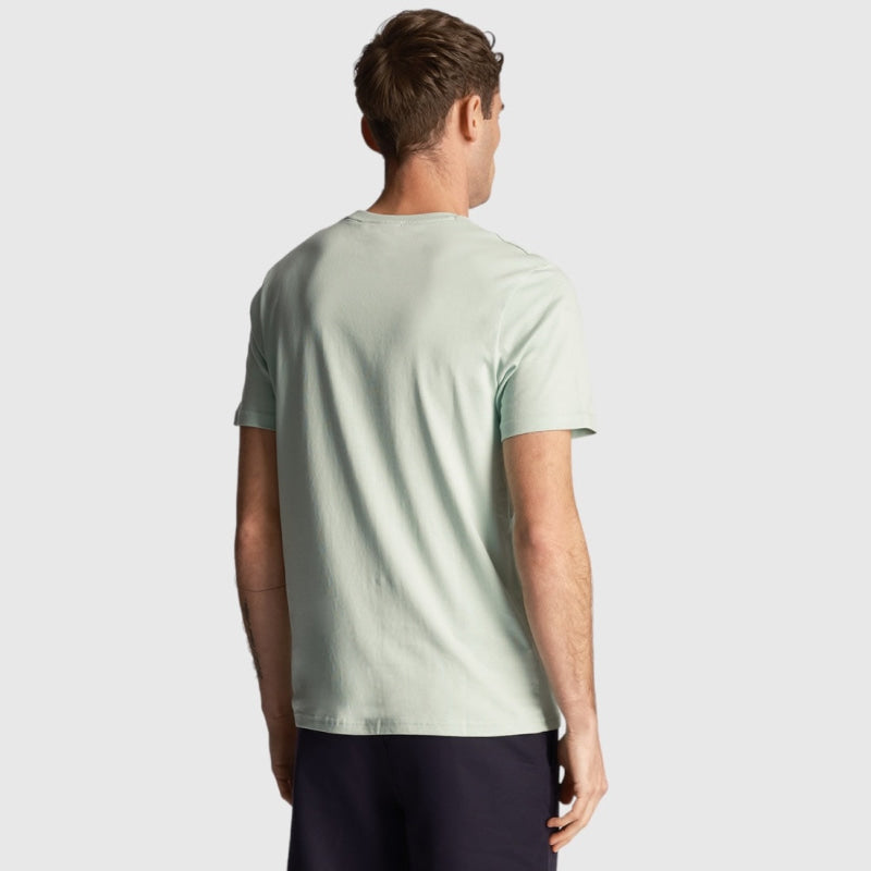 ts400vog-w907 plain t-shirt short sleeve lyle & scott polo turquoise back