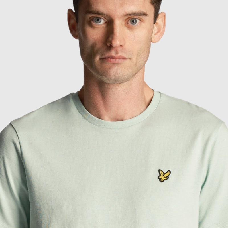 ts400vog-w907 plain t-shirt short sleeve lyle & scott polo turquoise crop2