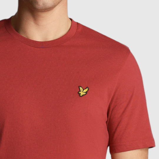 ts400vog-x237 plain t-shirt short sleeve lyle & scott polo rich burgundy crop5