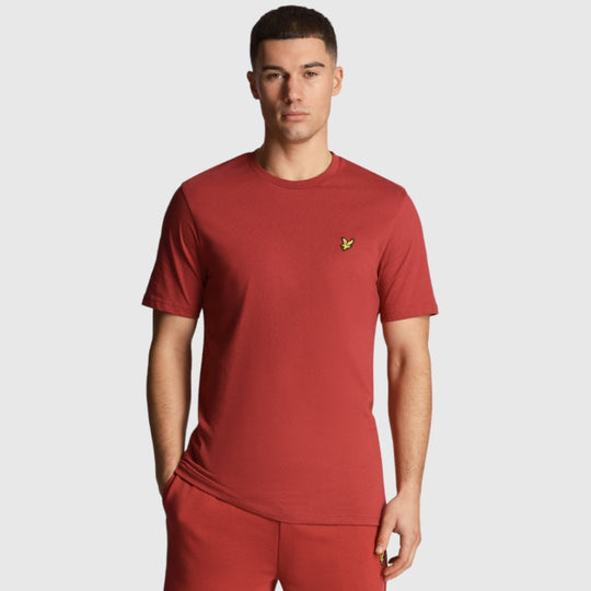 ts400vog-x237 plain t-shirt short sleeve lyle & scott polo rich burgundy