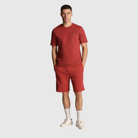 ts400vog-x237 plain t-shirt short sleeve lyle & scott polo rich burgundy crop1