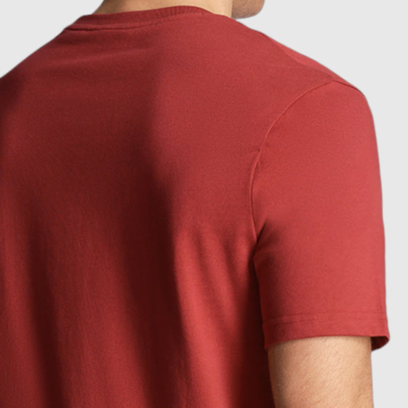 ts400vog-x237 plain t-shirt short sleeve lyle & scott polo rich burgundy crop3