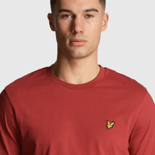 ts400vog-x237 plain t-shirt short sleeve lyle & scott polo rich burgundy crop2