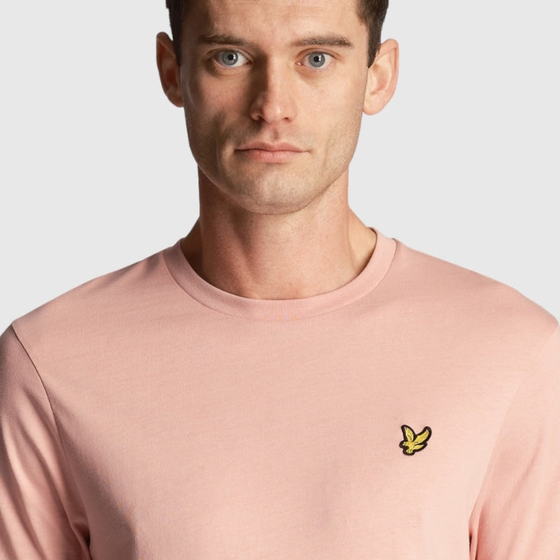 ts400vog-x238 plain t-shirt short sleeve lyle & scott polo palm pink crop2