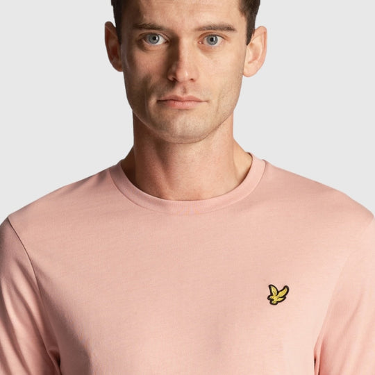 ts400vog-x238 plain t-shirt short sleeve lyle & scott polo palm pink crop2