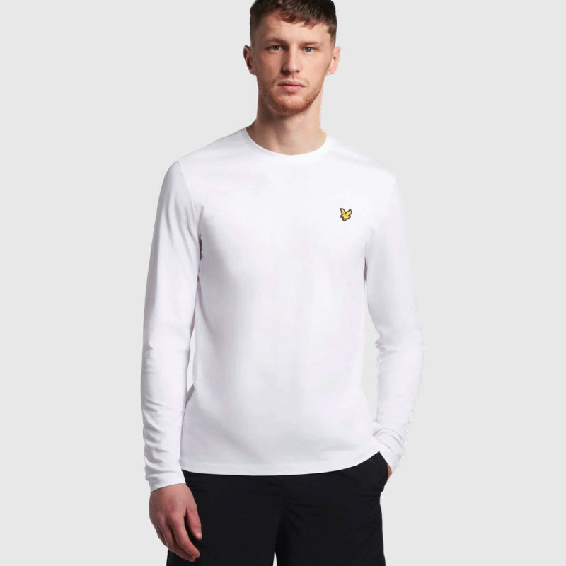 ts512vog 626 plain t-shirt long sleeve lyle & scott polo white