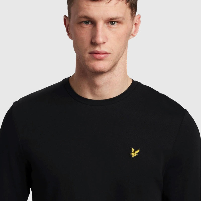 plain t-ts512vog z865 shirt long sleeve lyle & scott polo jet black crop1