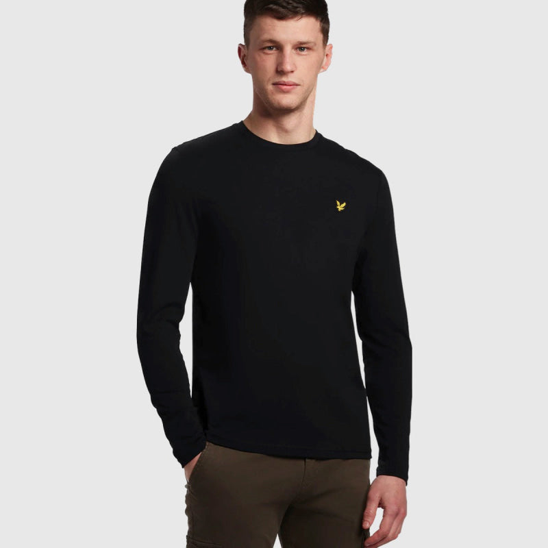 plain t-ts512vog z865 shirt long sleeve lyle & scott polo jet black