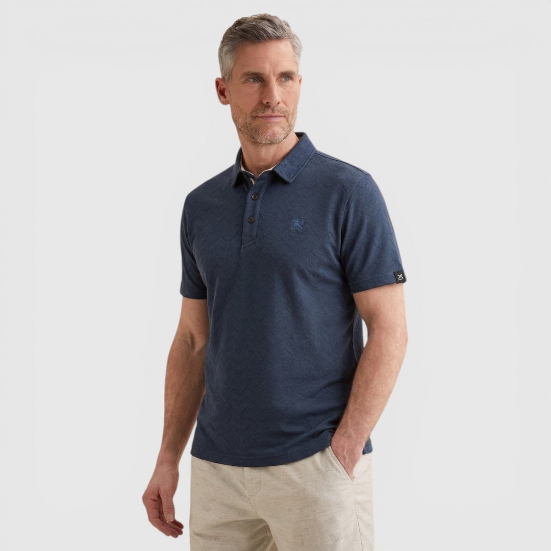 VPSS2604858-5108 Vanguard Polo Jacquard Jersey Blend Midnight Navy / Blauw