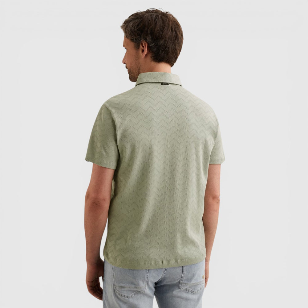 VPSS2604858-9089 Vanguard Polo Jacquard Jersey Blend Aqua Gray / Groen