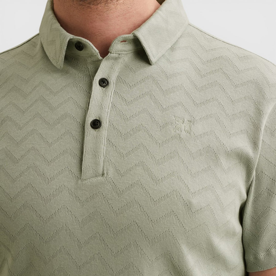 VPSS2604858-9089 Vanguard Polo Jacquard Jersey Blend Aqua Gray / Groen