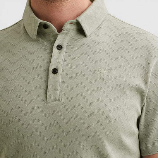 VPSS2604858-9089 Vanguard Polo Jacquard Jersey Blend Aqua Gray / Groen