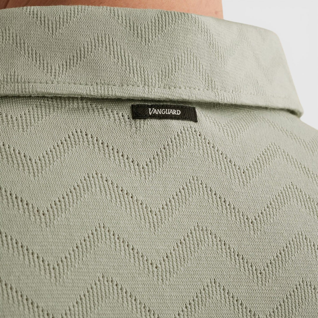 VPSS2604858-9089 Vanguard Polo Jacquard Jersey Blend Aqua Gray / Groen
