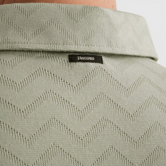 VPSS2604858-9089 Vanguard Polo Jacquard Jersey Blend Aqua Gray / Groen