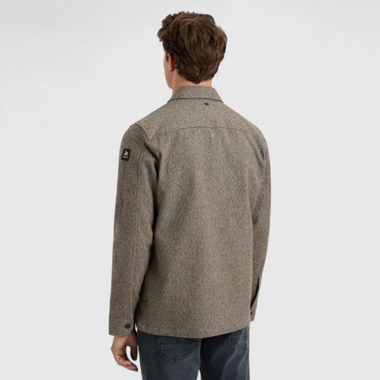 VSI2509226-8015 Vanguard Overshirt Solid Brushed Mouline Lead Gray / Beige Grijs