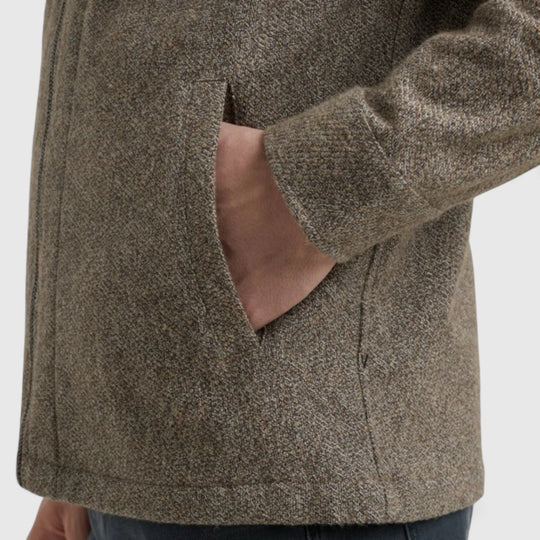 VSI2509226-8015 Vanguard Overshirt Solid Brushed Mouline Lead Gray / Beige Grijs