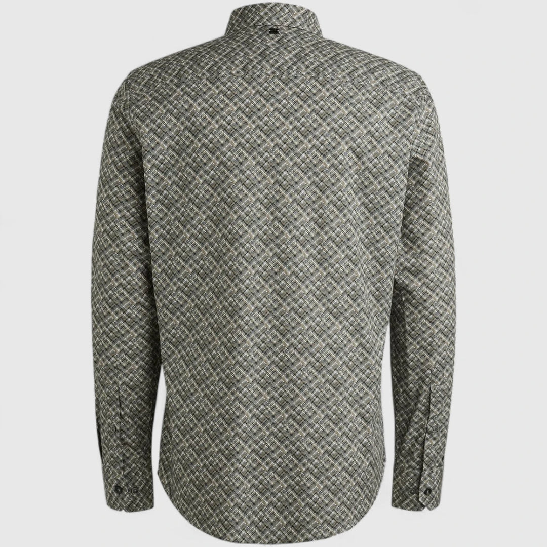VSI2509232-9044 Vanguard Shirt Print On Fine Poplin Stretch Gargoyle